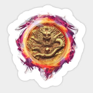 Fire Dragon Coin Sticker